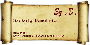 Székely Demetria névjegykártya